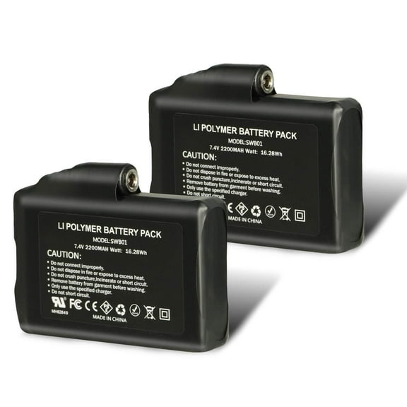7.4V 2200MAH Fast Rechargeable Li-Ion Batteries for Heated Gloves (2pcs Included)