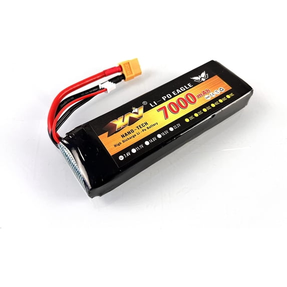 7.4V 7000Mah Lipo Battery Xt60 Plug for 1/16 Henglong RC Tanks Remote Control Cars