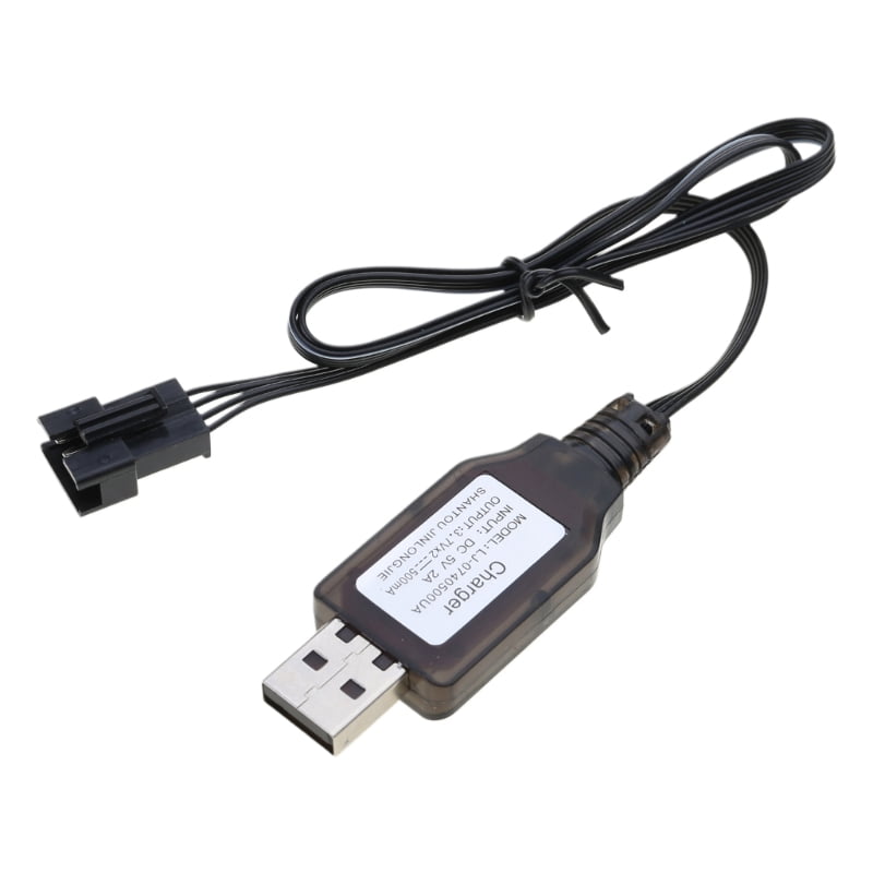 2PCS 7.4V 1000mah Batterie Li-ION 2S Prise SM-4P et 2PCS Ligne de Charge USB pour DE36W DE65 NO.1809 Voiture Téléguidée Modèle Buggy