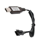 7.4V USB Charger Cable with Indicator Light with SM4P Plug for 400MA 4- Po Battery for RC Car/Boat