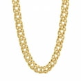thumbnail image 1 of 7.4mm 14k Yellow Gold Plated Cable Venetian Chain Necklace, 22 inches, 1 of 7