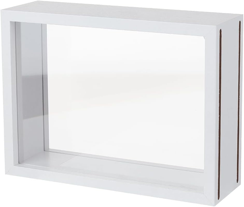 7.4x2.4x5.5 Inch Rectangle Shadow Box Wood Shadow Box Display Case ...