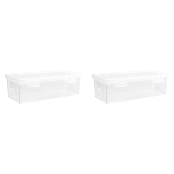 7.4x3.5x2.3Inch Airtight Transparent Bread Storage Container with Hinged Lid, Rectangular Dried Chilli Seasoning Bin for Kitchen, Food Fresh Keep Box for Bread and Dry Goods