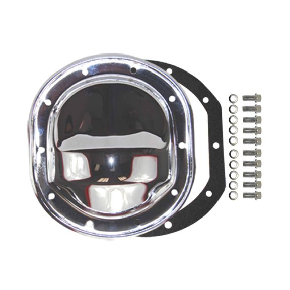 7.5" 10-Bolt Chrome Steel Differential Cover for Ford w/ Gasket & Hardware