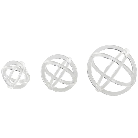 7", 5", 4"H Clear Acrylic Plastic Delicate Geometric Sculpture, by DecMode (3 Count)