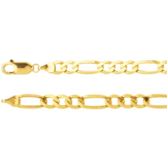 7" 5.5 mm Figaro Chain in 14k Yellow Gold
