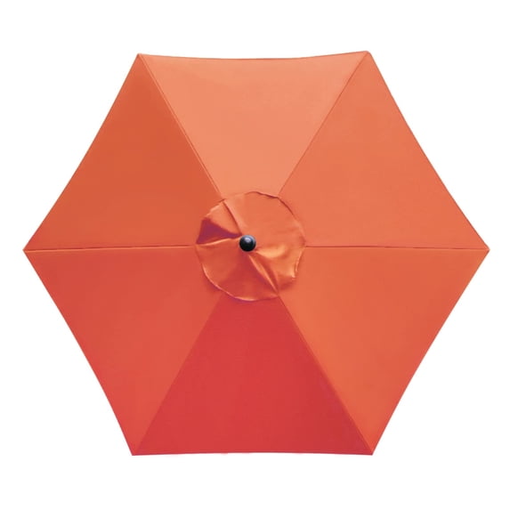 Bibana Replacement Canopy for 7.5ft Patio Umbrella, Market Umbrella Top with 6 Ribs, Outdoor Umbrella Cover (Orange)