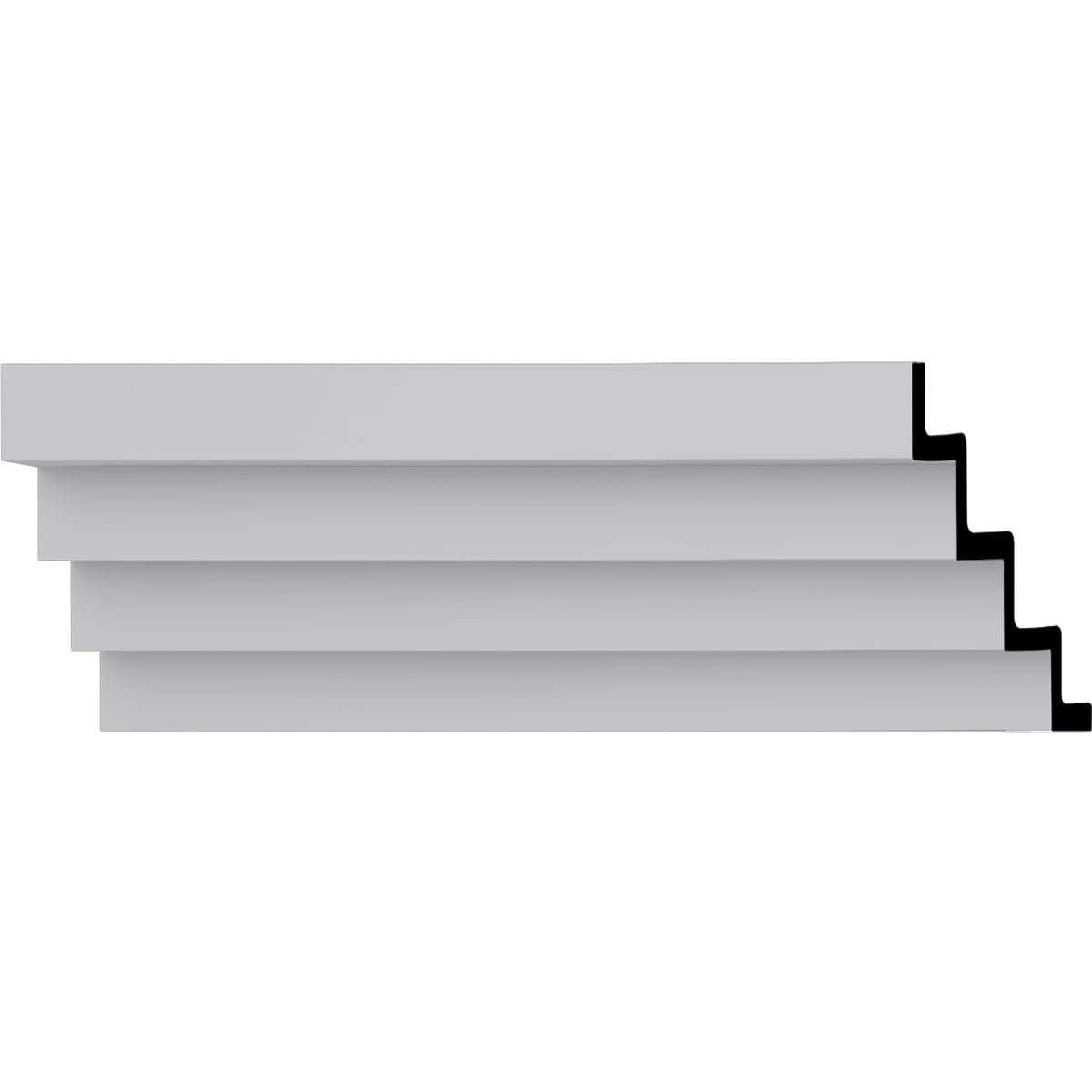 7 5/8"H x 8 1/8"P x 11"F x 94 1/2"L, Eris Step Crown Moulding