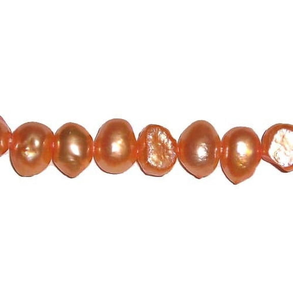 7.5-8mm Orange Colored Nugget Pearls Genuine Gemstone Natural Jewelry Making