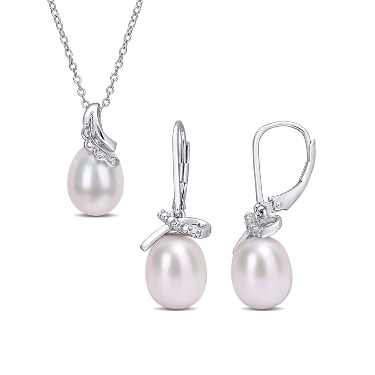 Miabella Women's 6.5-7mm Cultured Freshwater Pink Pearl Sterling Silver  Pearl String Necklace