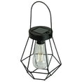 thumbnail image 1 of 7.5" Black Geometric Outdoor Hanging Solar Lantern with Handle - 7.5, 1 of 5