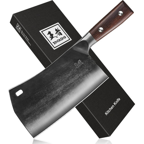 7.5 Cleaver Knife, Chefs Knives Hand Ford, rman High Carbon Stainless Steel Butcher Knife with Full Tang Handle for Home Kitchen & Restaurant