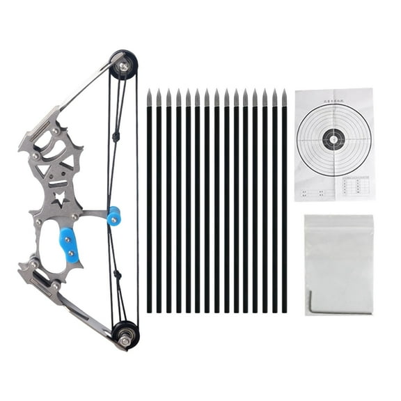 7.5" Compound Bow and Arrow Set, Archery Bow Set Left and Right Hand, Cool Gadget, RH/LH, for Target Shooting Outdoor Sports Fun Games