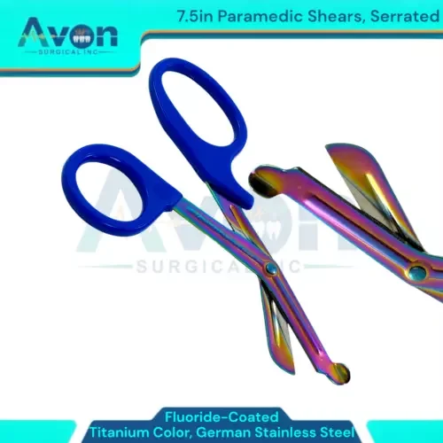 7.5" Emt Trauma Utility Scissors, Serrated, Fluoride Coated, Multi-Purpose
