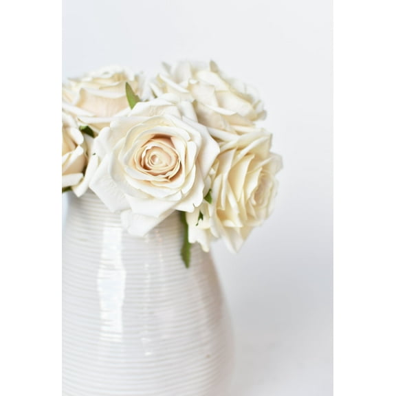 7.5" Faux Cream Rose Bundle (3)