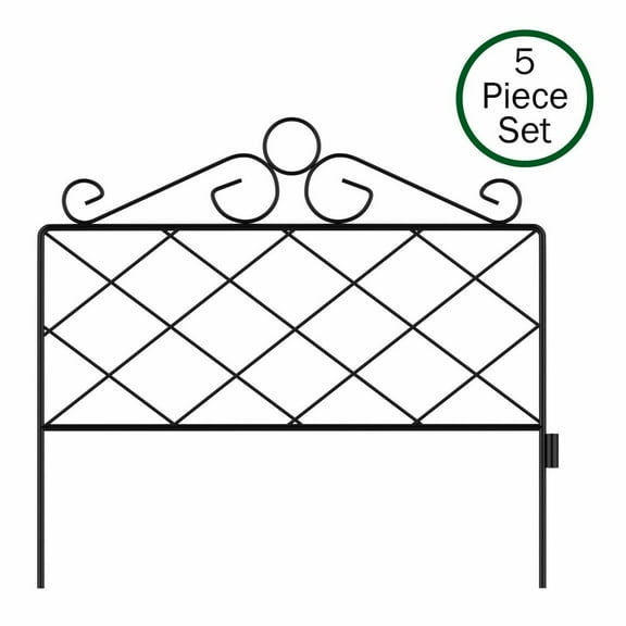 7.5 Feet Metal Decor Fencing 5 Panels Flower Bed Border Garden Edging 11 Inch