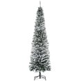 thumbnail image 1 of 7.5 Foot Snow Flocked Slim Artificial Christmas Tree Realistic Branches 738 Tips, 1 of 7