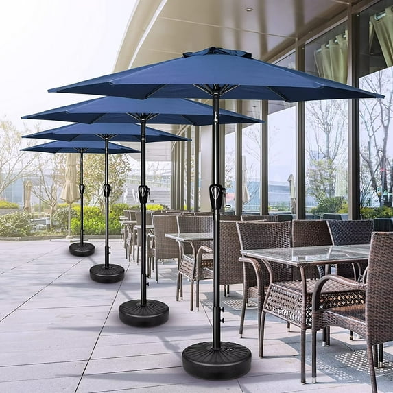 7.5 Ft Outdoor Patio Umbrella, Outdoor Pergola Canopy Gazebo with Push Button Tilt and Crank System and 6 Sturdy Ribs for Garden,Deck,Backyard,Pool, Base Not Included (Blue)