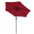 thumbnail image 1 of 7.5 Ft Patio Umbrella Outdoor Market Table Umbrella with Crank, 6 Ribs, Polyester Canopy, Dark Red, 1 of 7