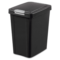 7.5 Gallon Black Plastic TouchTop Wastebasket