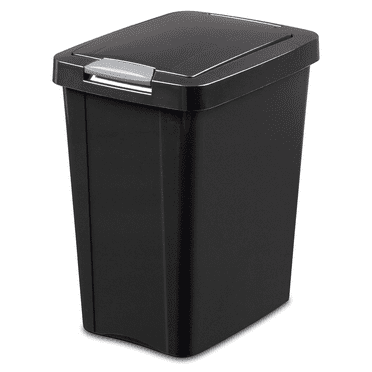 7.5 Gallon Black Plastic TouchTop Wastebasket