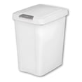thumbnail image 1 of 7.5-gallon white trash can with push-open lid: Ideal for use as an office trash can, under-sink trash can, or a covered trash can in the kitchen, bathroom, or utility room, 1 of 7