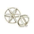 thumbnail image 1 of 7", 5"H White Wood Handmade Beaded Orb Geometric Sculpture, by DecMode (2 Count), 1 of 12