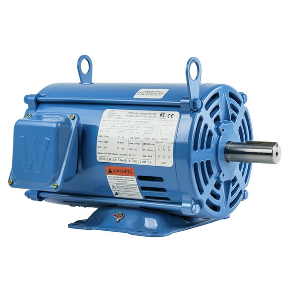 7.5 HP 3 Phase Electric Motor 3500 RPM 184T Frame ODP Open Drip Proof 230/460V