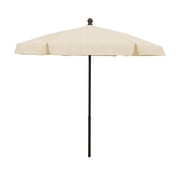 7.5 Hex Garden Umbrella 6 Rib Push Up Champagne Bronze with Natural Vinyl Coated Weave Canopy, 7GPUCB-Natural