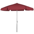 thumbnail image 1 of 7.5 Hex Home Garden Umbrella 6 Rib Crank Bright Aluminum with Red Vinyl Coated Weave Canopy, 1 of 2