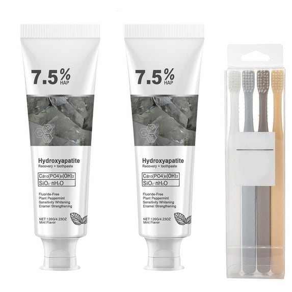 7.5% Hidroxiapatita Toothpaste Upgraded,Hydroxyapatite Toothpastes,White Tooth Repair Hydroxyapatite For Enamel Protection And Tooth Strengthening, Whitening Toothpaste,Gentle Mint,2PC+Toothbrush
