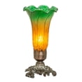 thumbnail image 1 of 7.5" High Amber/Green Tiffany Pond Lily Victorian Accent Lamp, 1 of 7