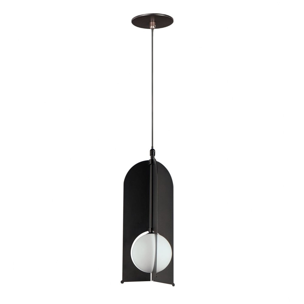 Sleek Black and Satin White Glass LED Mini Globe Pendant