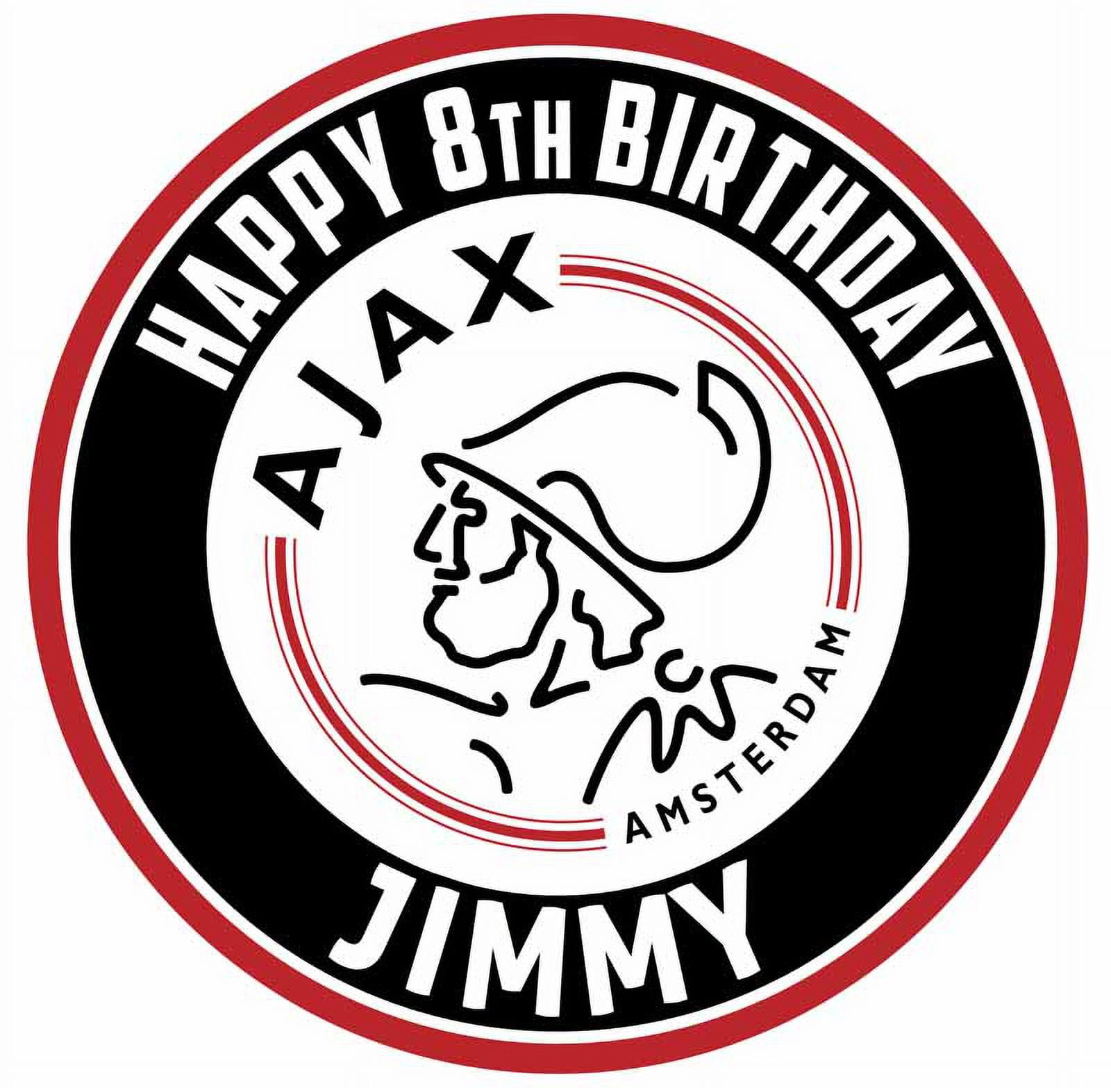 7.5 Inch AFC Ajax Cake Topper Round Edible Birthday Cake Decorations