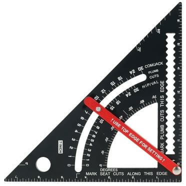 7.5 Inch Aluminum Rafter Angle Square,Triangle Ruler Level & Tool  Triangle Ruler Aluminum Alloy Square Protractor High Precision Carpenter Framing Layout Measuring Tool for Engineer