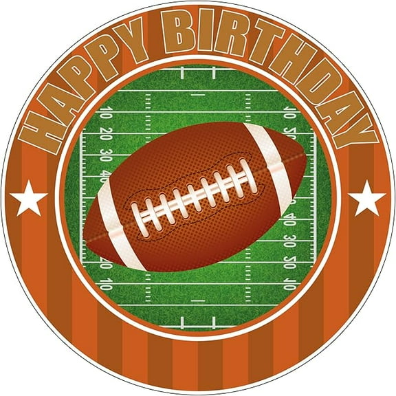 7.5 Inch American Football Cake Topper  Round Edible Birthday Cake Decorations, Happy Birthday Cake