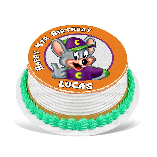 7 5 Inch Chuck E Cheese Cake Topper Round Edible Birthday Cake 7 5 Inch Chuck E Cheese Cake Topper Round Edible Birthday Cake