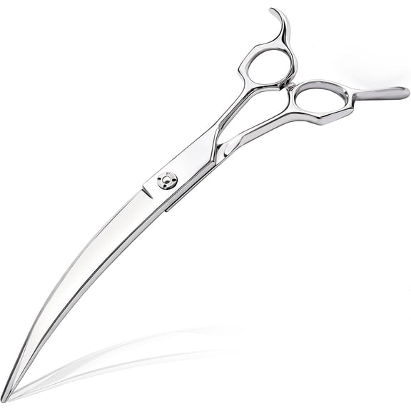 7.5 Inch Curved Scissors Shears for Dog Grooming – Blending, Bulk Removal & Texture Control for Face, Paws, Legs & Body