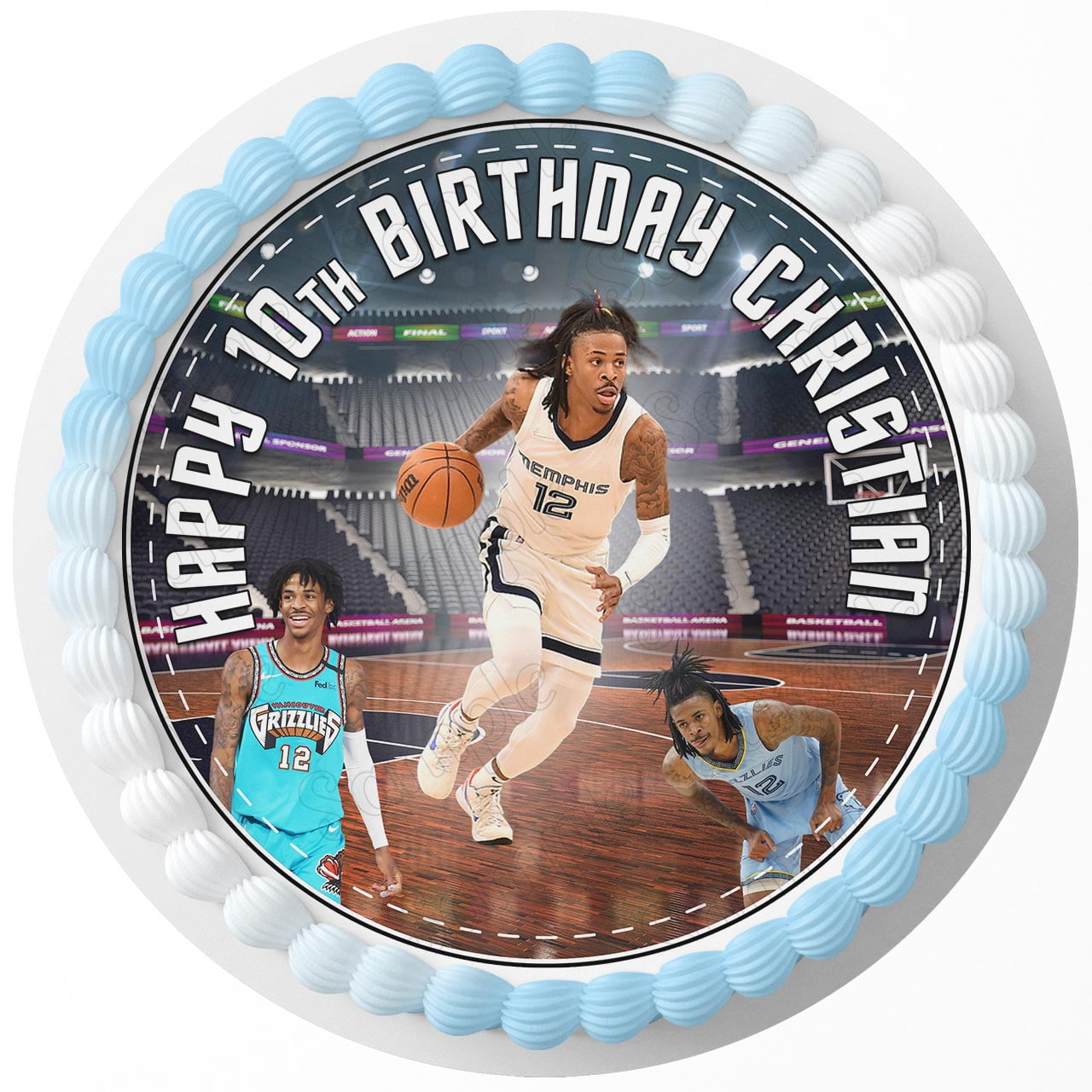 7.5 Inch Ja Morant Memphis Grizzlies Cake Topper Round Edible