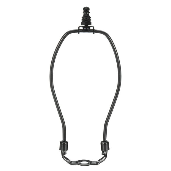 7.5 Inch Lamp Harp Kit with 1" Tall Iron Finial, 1 Set Heavy Duty Bracket with Standard Saddle & Finial Detachable Shade Holder for Table Floor Lamps, Black