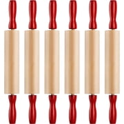 7.5 Inch Mini Rolling Pin for Kids - Pack of 6 Play Dough Accessories Small Rolling Pin Set for Dough - Wood Kids Rolling Pins with Handles for Foods, Accessories