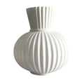 thumbnail image 1 of 7.5 Inch Modern Plastic Vase for Flowers, White or Black Striped Ribbed Vase, Small Contemporary Table Vase for Home Office Decor, Centerpiece for Shelves Desk Wedding, 1 of 6