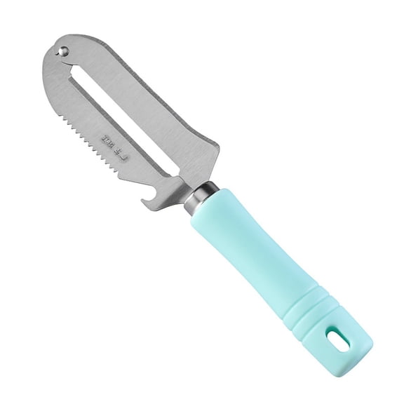 7.5 Inch Multi Purpose Stainless Potato Peeler with Fish Scale Scraper, Oimcto Manual Kitchen Vegetable, Adopting Sturdy Stainless Materials with Workmanship, Support Long Of Using, Light Blue