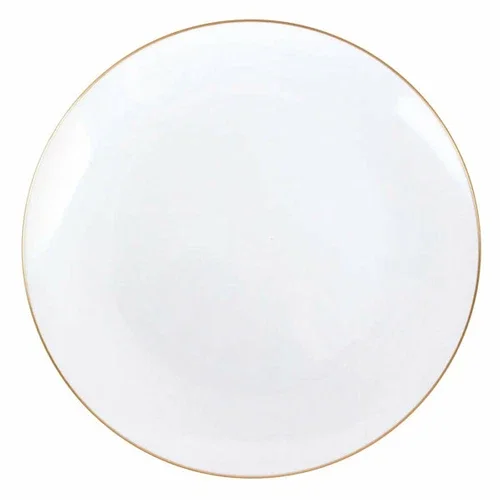 7.5 Inch Organic White Gold Rim Plastic Dinner Plates For All Occasions 10 Count