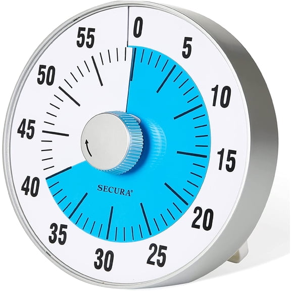 7.5-Inch Oversize Visual Countdown Timer, 60-Minute | Time Management Tool for Kids, Teachers and Adults (Blue)