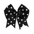 thumbnail image 1 of 7.5 Inch Polka Dot Hair Bow with Tails Grosgrain Ribbon Hair Clip (Black), 1 of 5