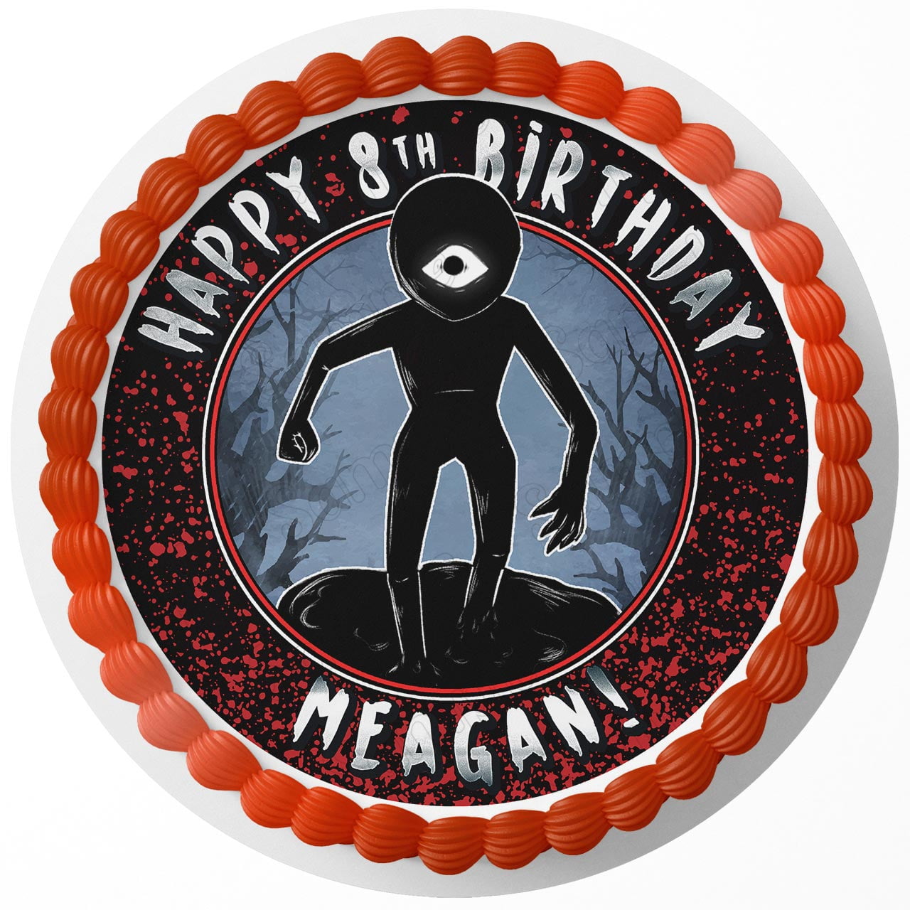 7.5 Inch Roblox Doors Seek Cake Topper Round Edible Birthday Cake