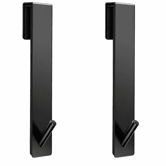 Shower Door Hooks 2 pack 7.5 inch 304 Stainless Steel Black Over Glass No Drill Towel Robe Bathroom