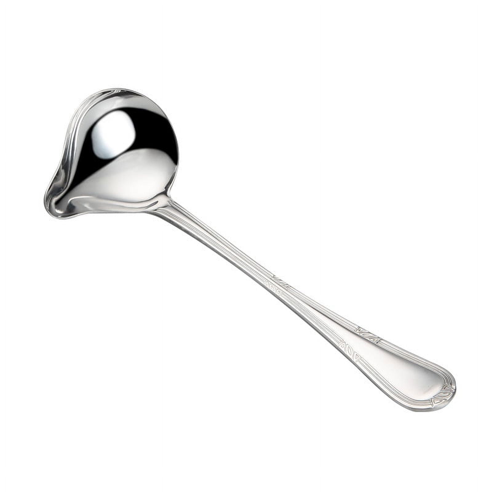7.5 Inch Small Ladle with Spout Hammered 18/10 Stainless Steel Sauce