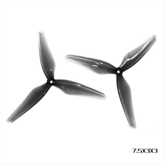 7.5 Inch Tri-Blade Propellers 4PCS Transparent Grey CW/CCW Props for FPV Racing Drones and Brushless Motors